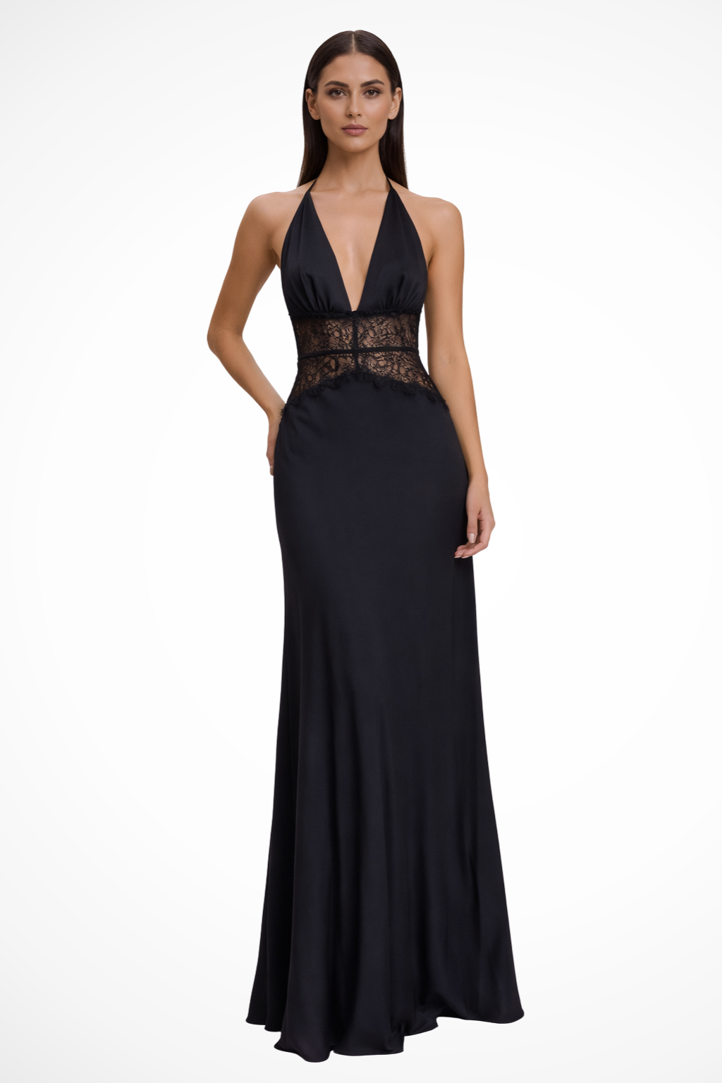 Imogen | Women Halter Neck Backless Maxi Wedding Guest Dress