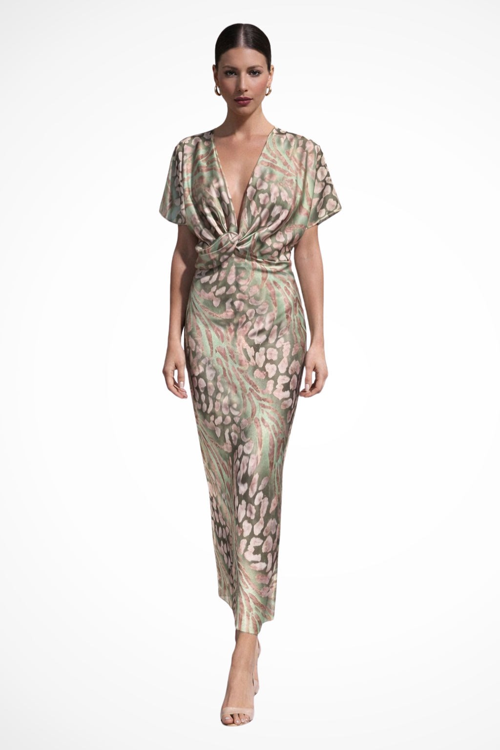 Elara | Women Twisted V Neck Summer Maxi Dress