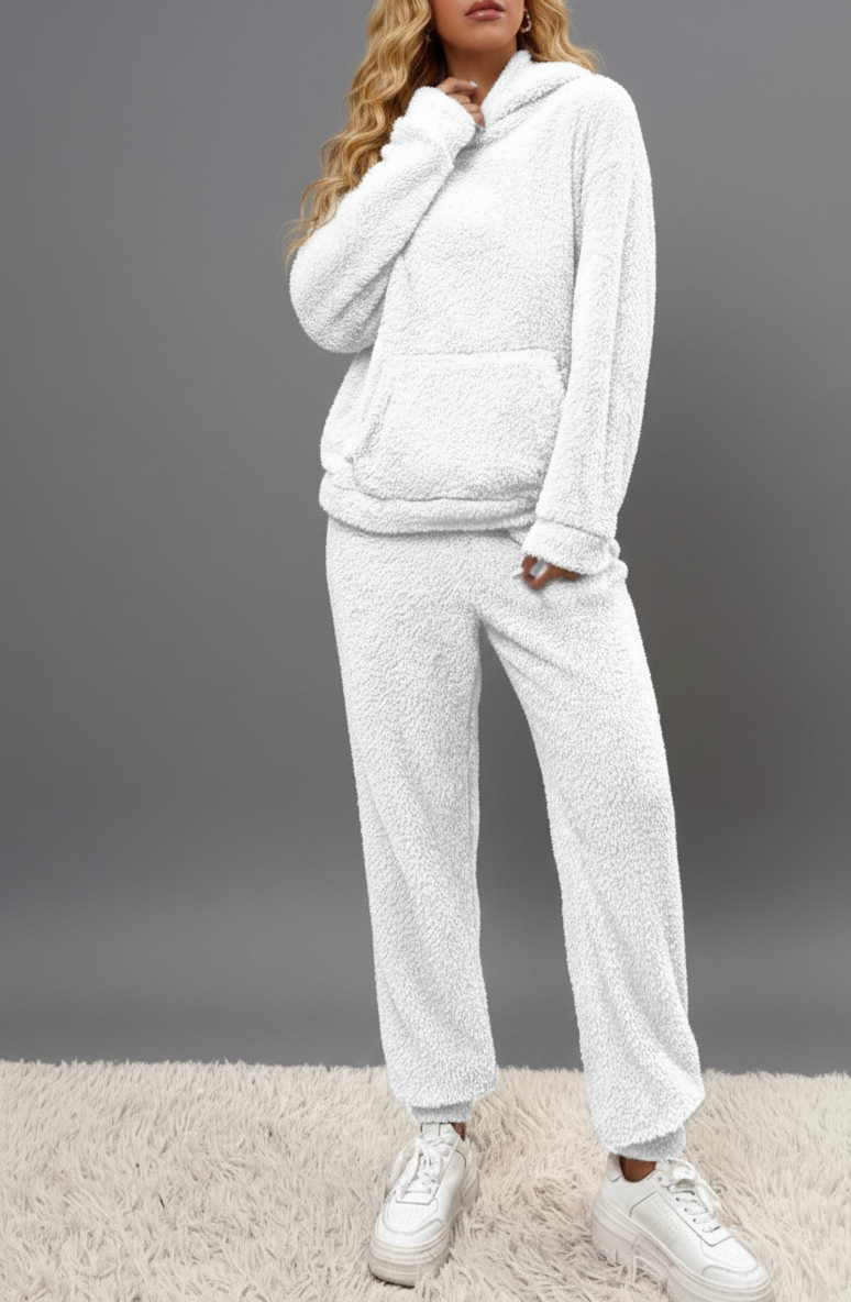 Cozy Teddy Style Women's Hoodie and Pants Set