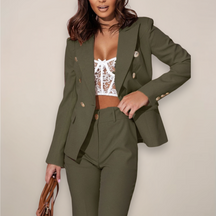 Women’s Two-Piece Blazer Suit – Elegant Tailored Set for Work and Formal Occasions