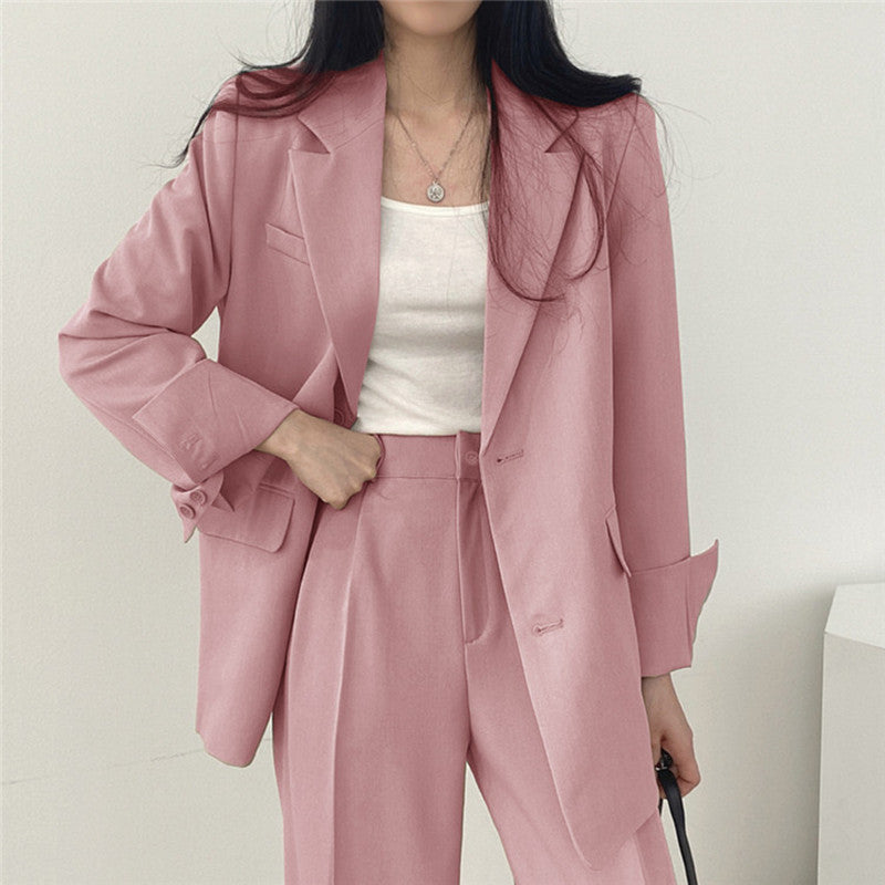Women’s Tailored Blazer and Wide Leg Trouser Suit Set